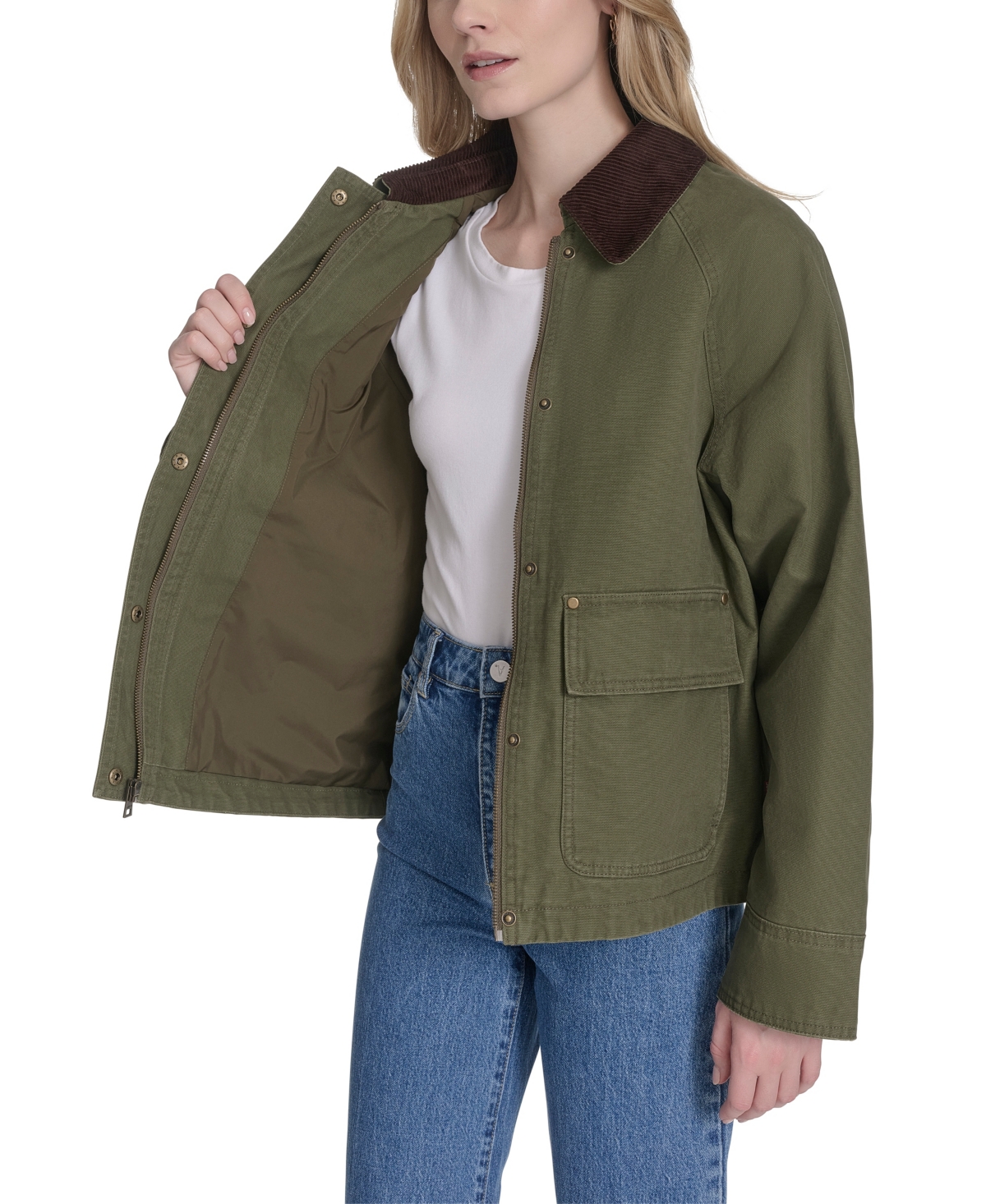 Levi's Women's Regular Short Cotton Barn Jacket In Green