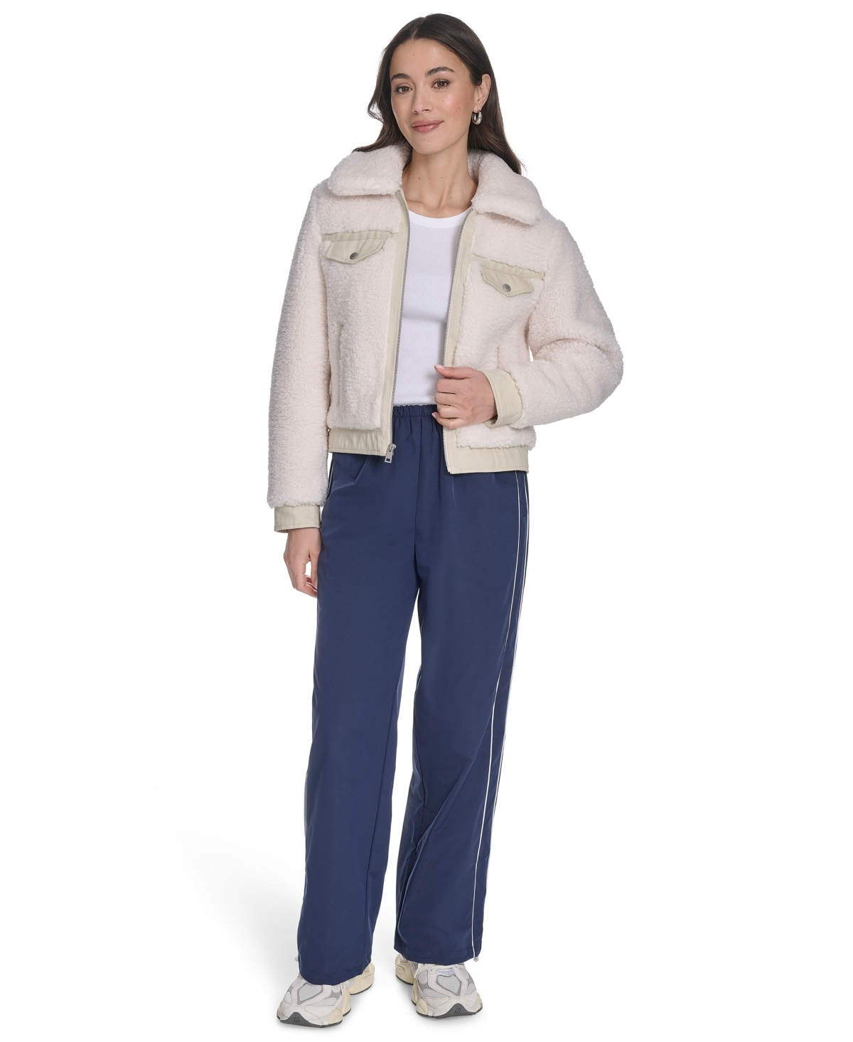 Levi's Women's Sherpa Zip-front Jacket In White