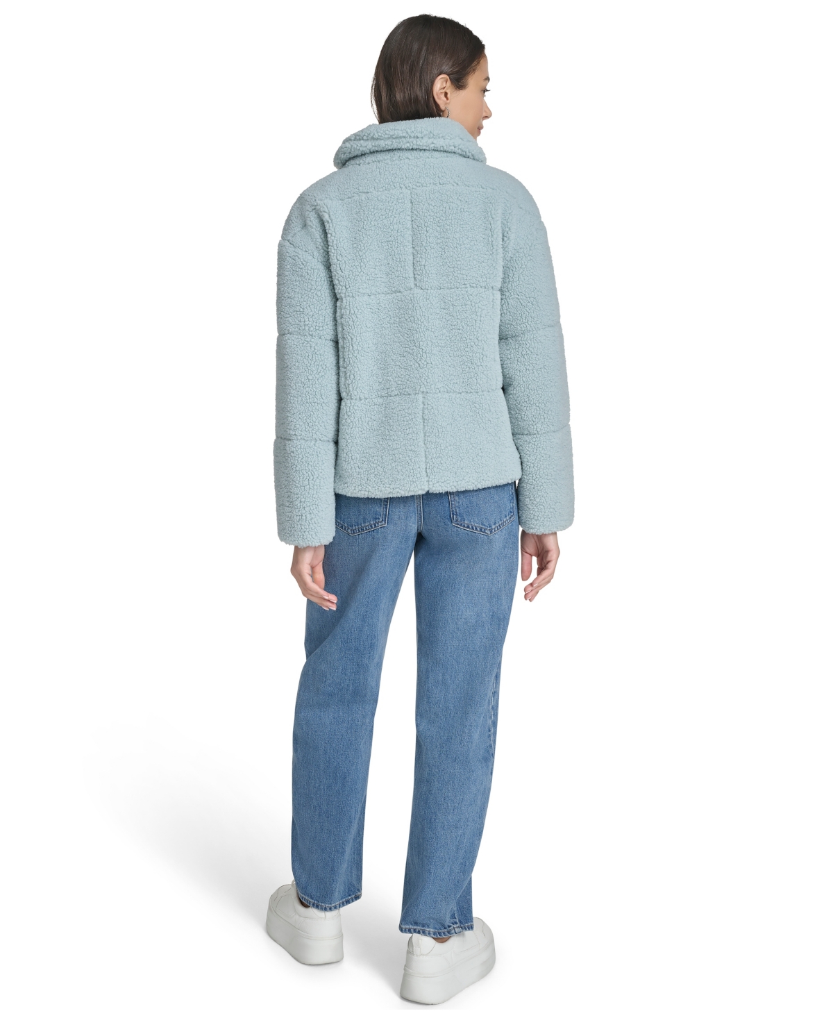 Levi's Quilted Faux Fur Short Teddy Jacket In Blue