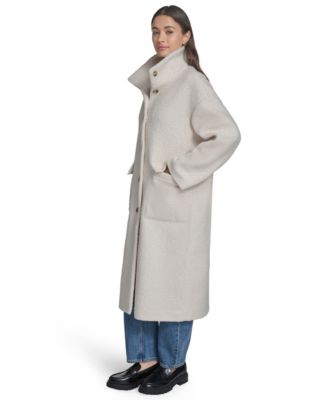 Women's Regular Boucle Stand Collar Car Coat