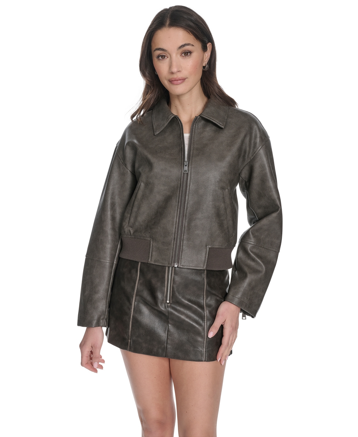 Levi's Women's Faux Leather Lightweight Bomber Jacket