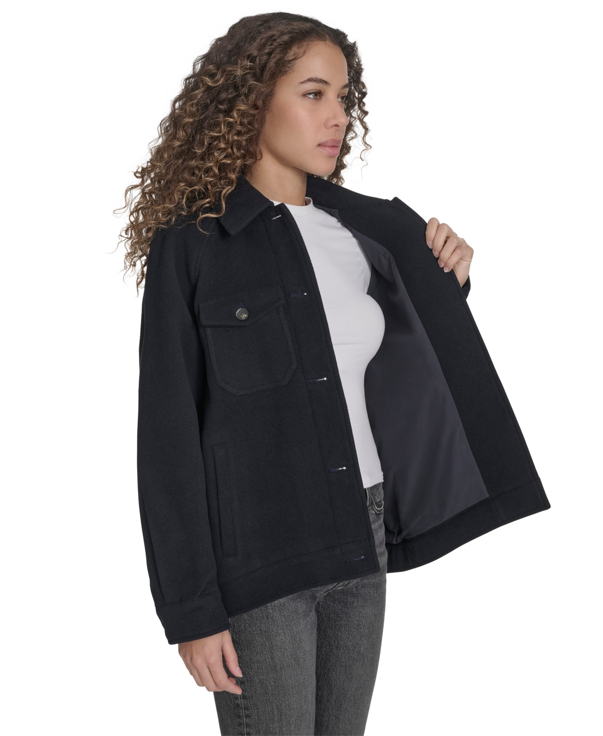 Levi's Women's Regular Wool Blend Shirt Jacket In Blue