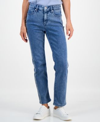 Women's Embroidery High-Rise Straight Jeans, Macy's Exclusive