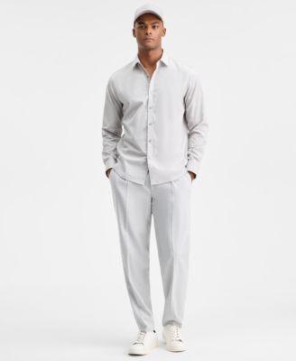 Men's Long-Sleeve Micro Chevron Shirt, Macy's Exclusive