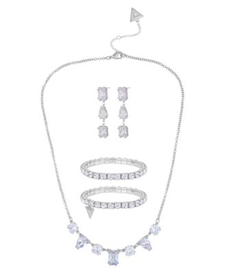 3-Pc. Cubic Zirconia Gold-Tone Necklace, Earrings, and Bracelet Gift Set
