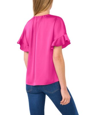 Women's Short-Sleeve Flutter Top