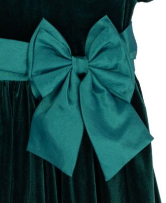 Girls' 2T-6X Taffeta Bow Detail Dress