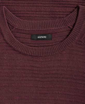 Men's Long-Sleeve Merino Exposed Raglan Textured Crewneck Sweater, Macy's Exclusive