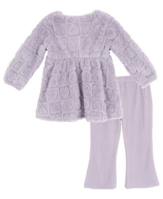Girls' 2T-6X Heart Pattern Top and Solid Leggings, 2-Piece Set