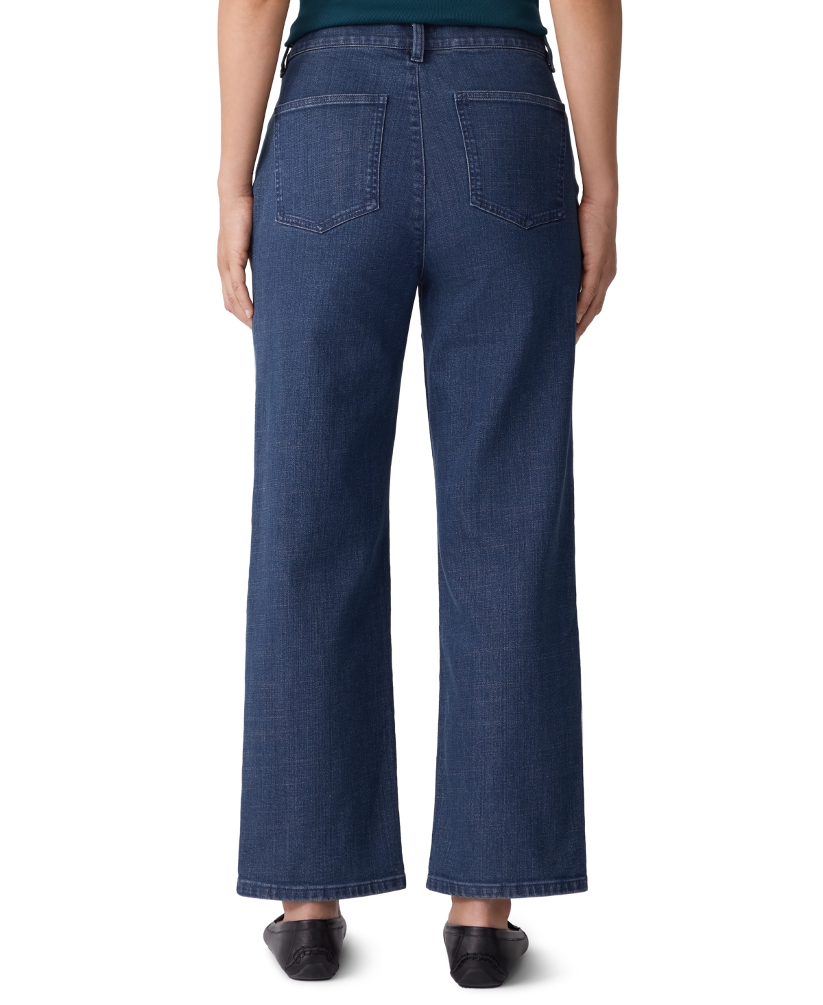 Eileen Fisher High Rise Straight Ankle Jeans In Blue