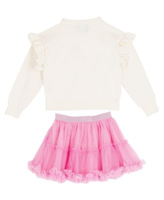 Girls' 2T-6X Crewneck Sweater and Ruffled Tutu, 2-Piece Set