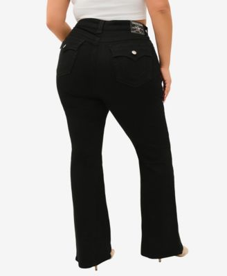 Plus Size Joey Flare Mid Rise Flap Jeans