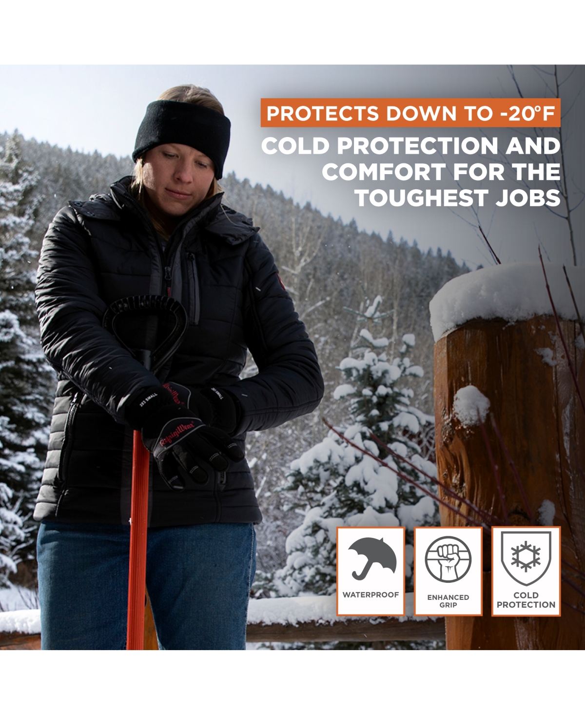 RefrigiWear Men's Waterproof Abrasion Safety Glove - Durable, Warm Hand Protection for Tough Jobs