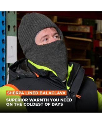 Men's Sherpa-Lined Balaclava - Insulated Full-Face Winter Mask with Thermal Comfort