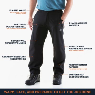 Men's Men s Insulated Softshell Pants - Extreme Cold Protection, Water-Repellent, Wind-Tight Workwear