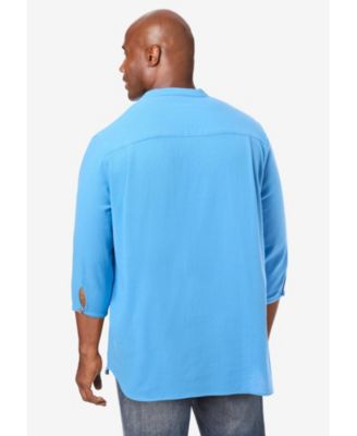 Big & Tall Gauze Mandarin Collar Shirt