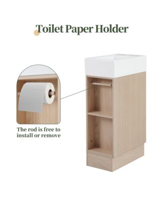 18.6" Bathroom Vanity with Sink, Two-Tier Shelf, Left or Right Orientation, Bathroom Cabinet