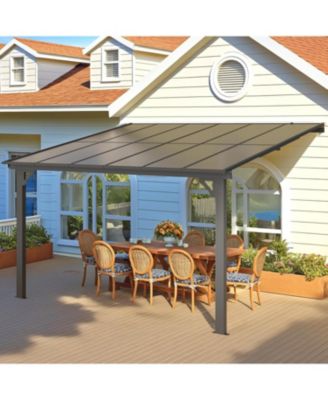 12'x10' Adjustable Height Wall Mounted Outdoor Gazebos Pergola