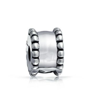 Beaded Trim Detail Spacer Clasp Stopper Bead Charm 925 Sterling Silver