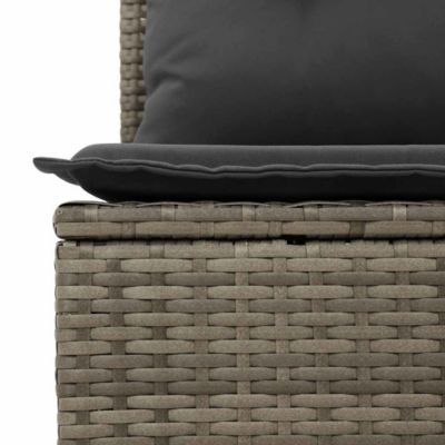 Garden Sofa Grey Poly Rattan 4-seater Adjustable Feet