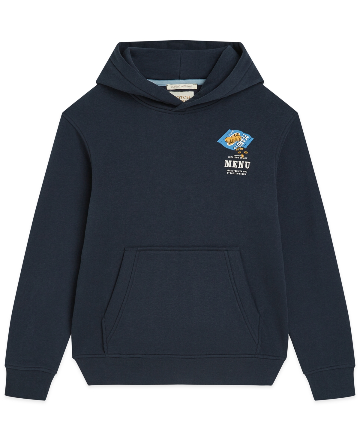Scotch & Soda Boys 8-16 Graphic Print Hoodie Sweatshirt In Blue