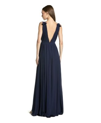 Women's Ieena Pleated Chiffon Sleeveless V-Neck Gown