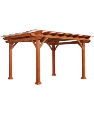 Wood Pergola 12'x10' Cedar Wood Gazebo, Outdoor Pergola for Patio Deck Garden Backyard and Patio