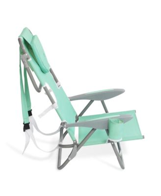 On-Your-Back Outdoor Reclining Beach Lounge Pool Camping Chair, Teal