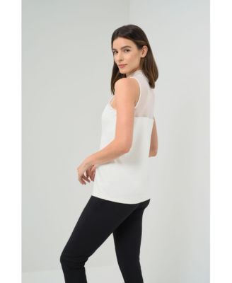 Women's Ellen Sleeveless Mesh Mockneck Top