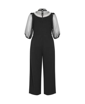 Plus Size Phoenix Sheer Sleeve Jumpsuit