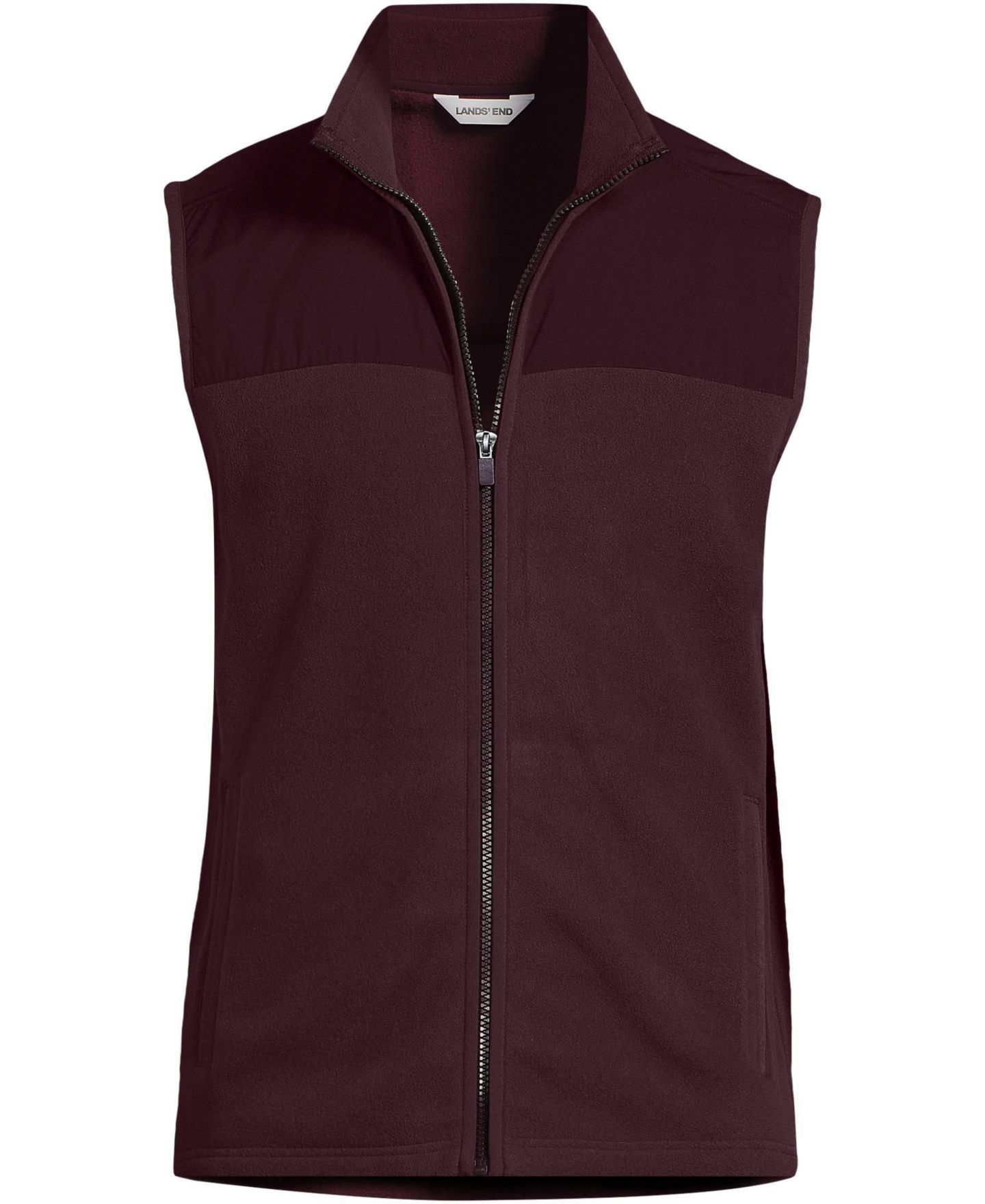 Мужской жилет Lands' End Big & Tall Anyweather RainDefense Fleece Vest, цвет: Бордовый — фото 4