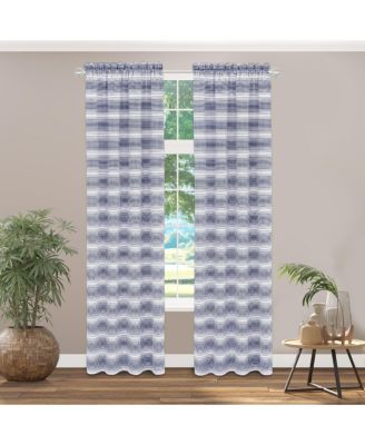 1 Piece Isabelle Abstract Rod Pocket Semi Sheer Window Curtain Panel