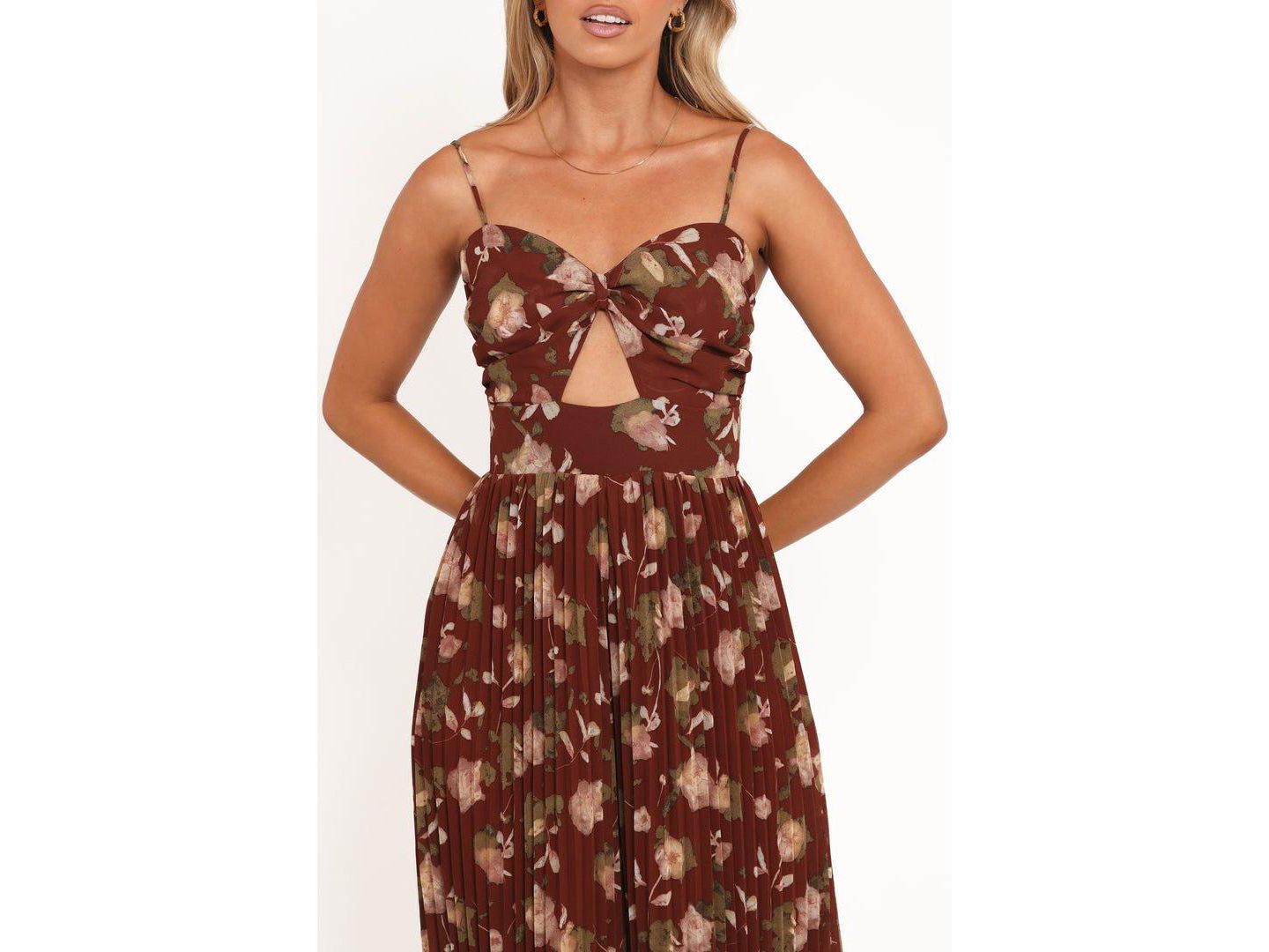 Женский комбинезон Petal and Pup Alice Wide Leg Jumpsuit - Brown Floral, цвет: Коричневый — фото 3