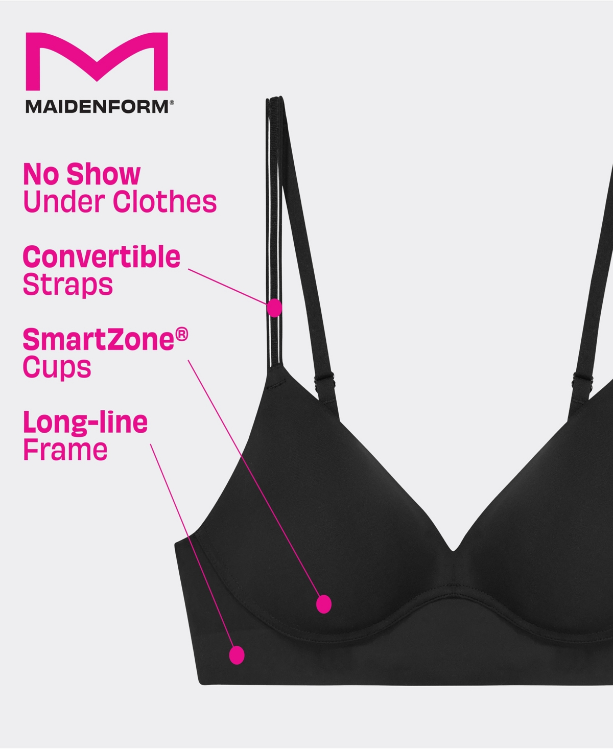 Maidenform Barely There Full Coverage Wire-free Bra In Black