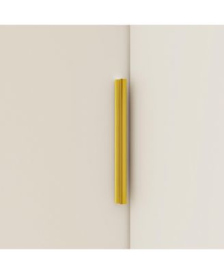 Bedroom Corner Armoire with Top Cabinet, Wardrobe with 2-Drawers and 2-Hold Bar