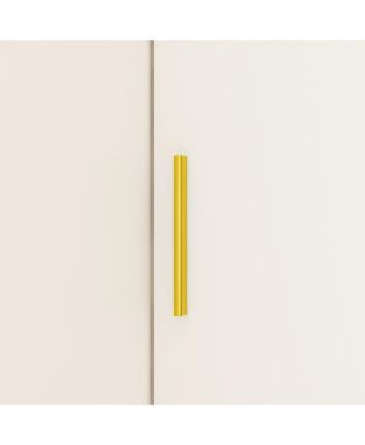 1Pc Wood 2-Drawer & 2-Hold Bar, L-Shaped Corner Wardrobe Armoire