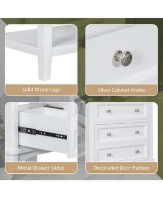 24" Bathroom Vanity with Sink, Bathroom Storage Cabinet with Drawer and Open Shelf, Solid Wood Frame