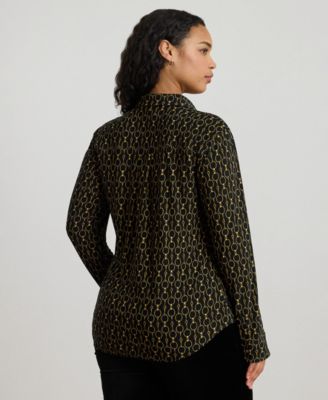 Plus Size Slim Fit Chain-Print Jersey Shirt