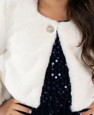 Girls' 2T-6X Embellished Long-Sleeve Jacket