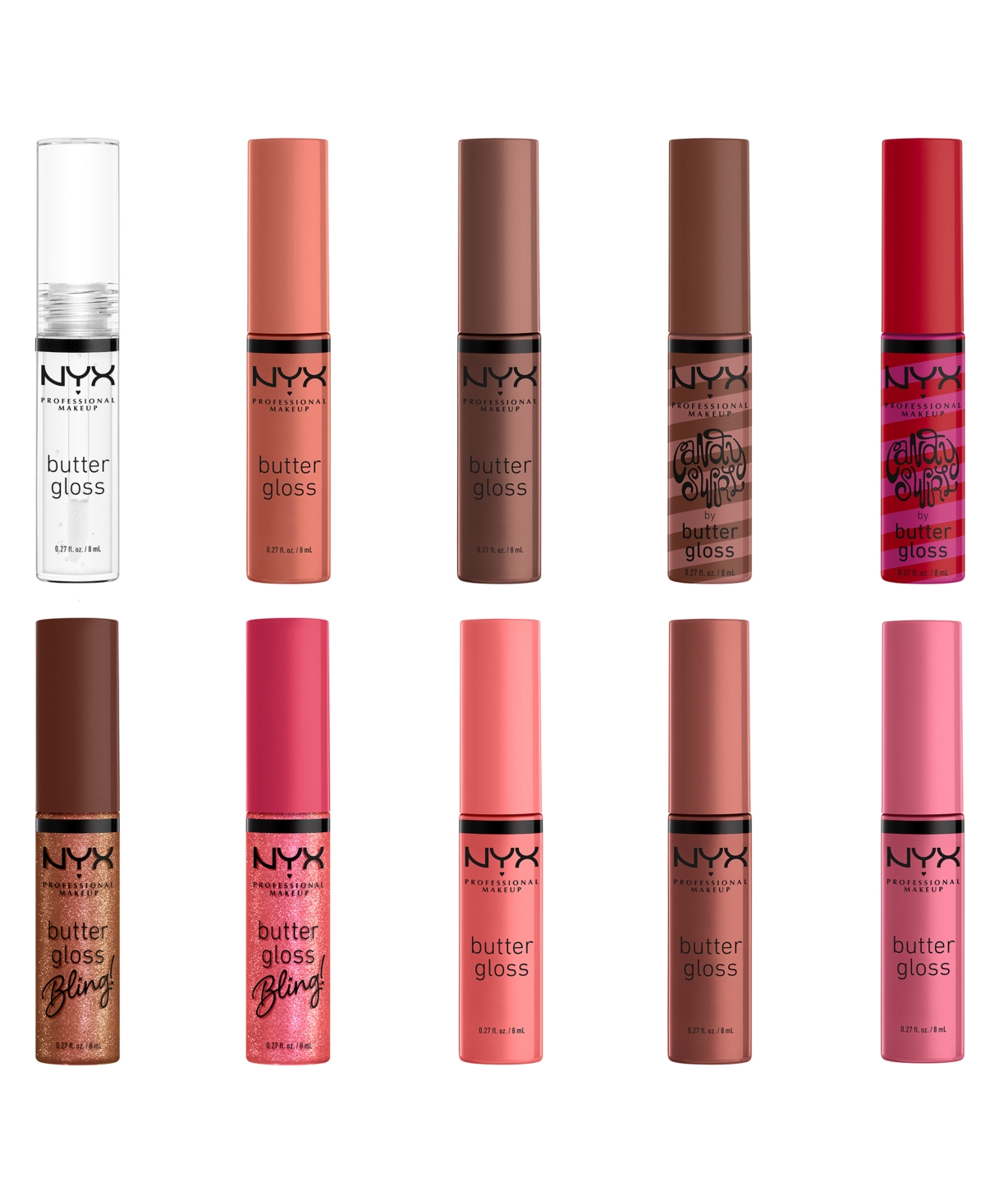 Nyx Professional Makeup 10-pc. Holiday Butter Gloss Vault Gift Set In Transparent