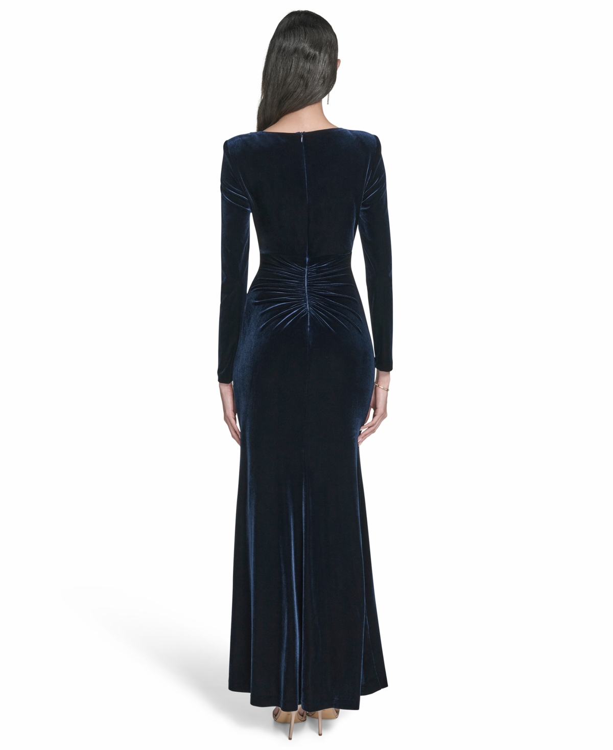 Eliza J Women's Velvet Ruched Gown In Blue