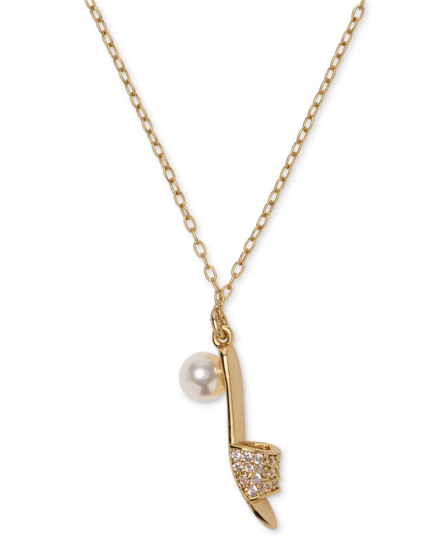 Cubic Zirconia and Imitation Pearl Life of The Party Necklace