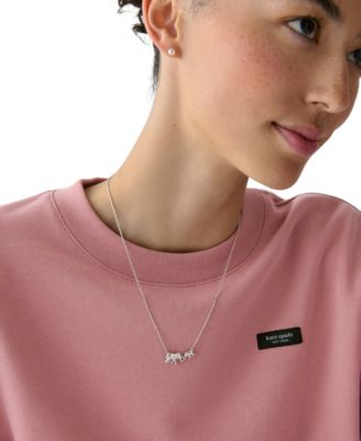 Cubic Zirconia Dear Mom Pendant Necklace