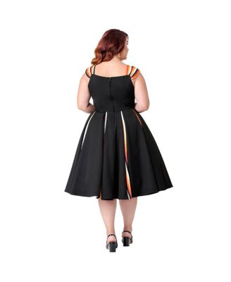 Plus Size Square Neck Sleeveless Godet Swing Dress
