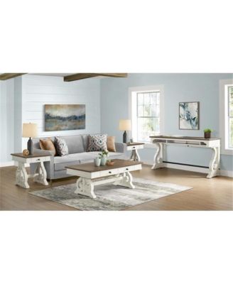 50x28x19-Inch Rustic Knotty Oak Veneer and Hardwood Two-Toned Coffee Table