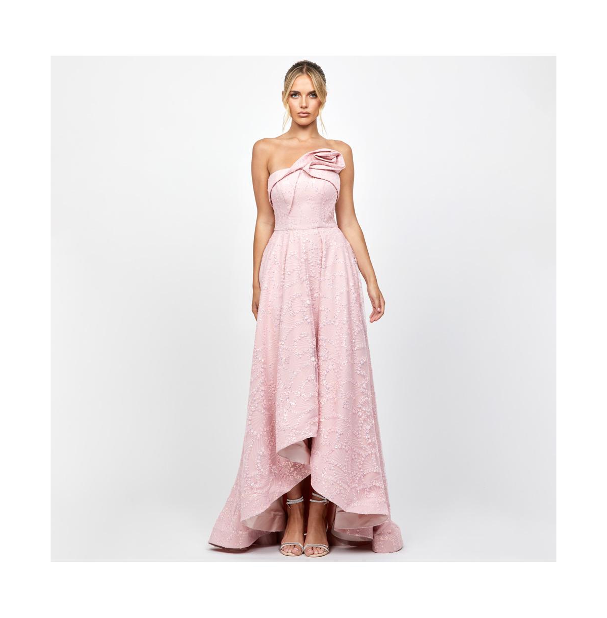 Bariano Women's Addyson Strapless Hi Lo Gown
