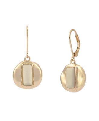 Malachite Molten Disc Drop Earrings