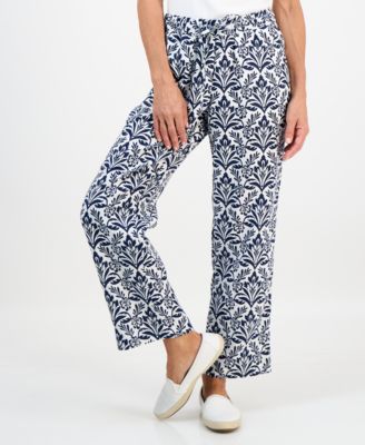 Petite Tile Print Drawstring Pants, Macy's Exclusive