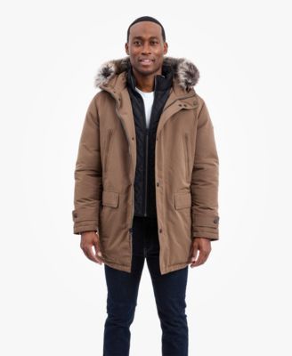 Men's Hooded Bib Snorkel Parka Coat