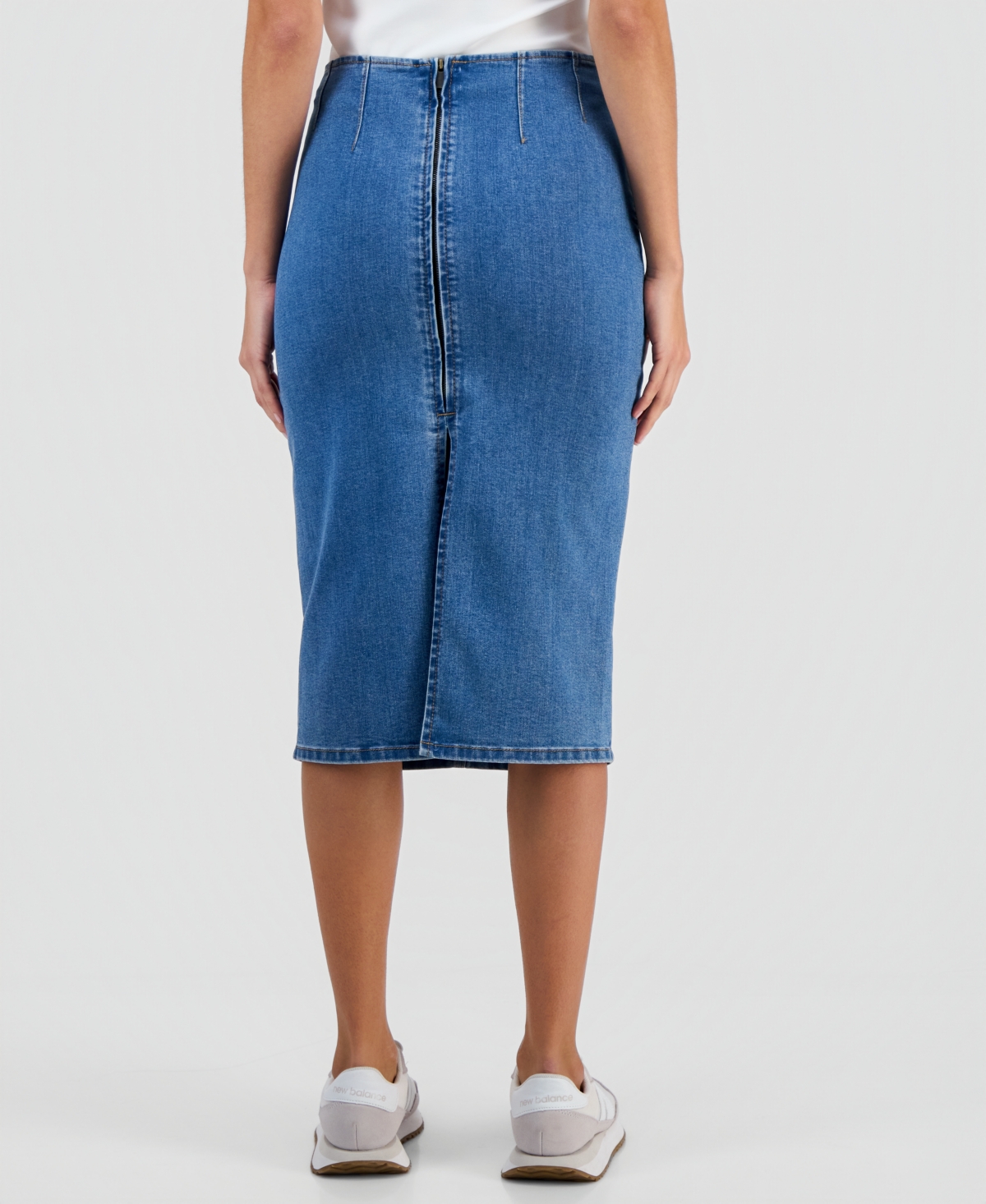 And Now This Petite Denim Pencil Midi Skirt, Macy's Exclusive